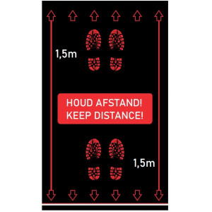 Houd afstand vinyl mat 90x150 cm